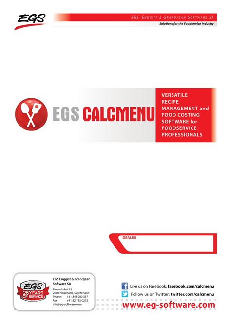 egs calcmenu|VERSATILE RECIPE MANAGEMENT and FOOD COSTING .